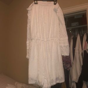 White floral lace short romper